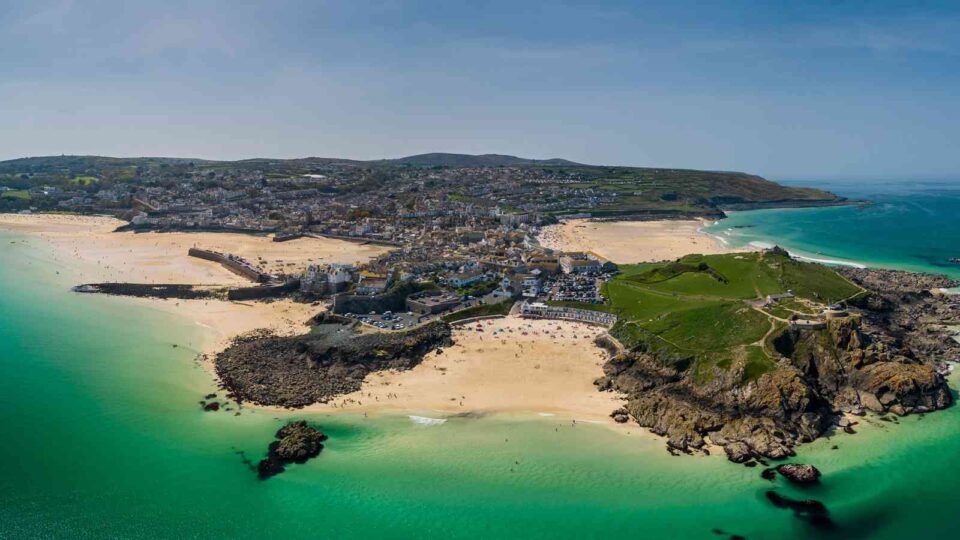 St Ives aerial Cornwall