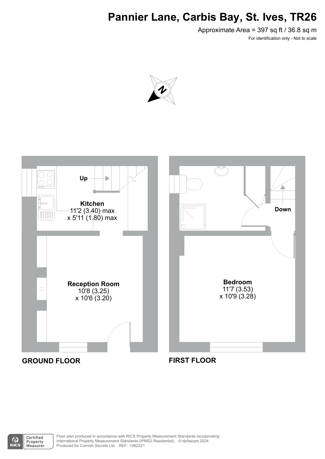 Floor plan for Tintin Cottage