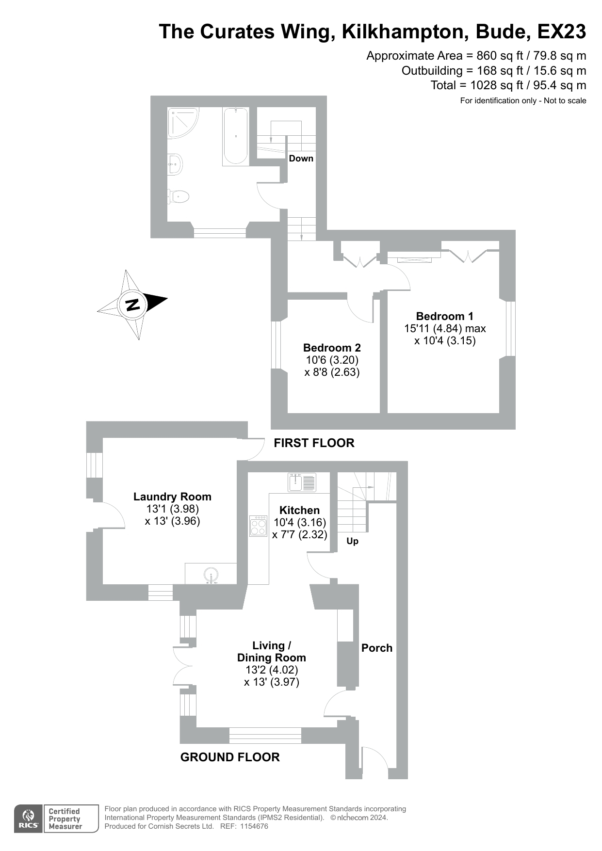 Floor plan for The Curates Wing @ The Old Rectory