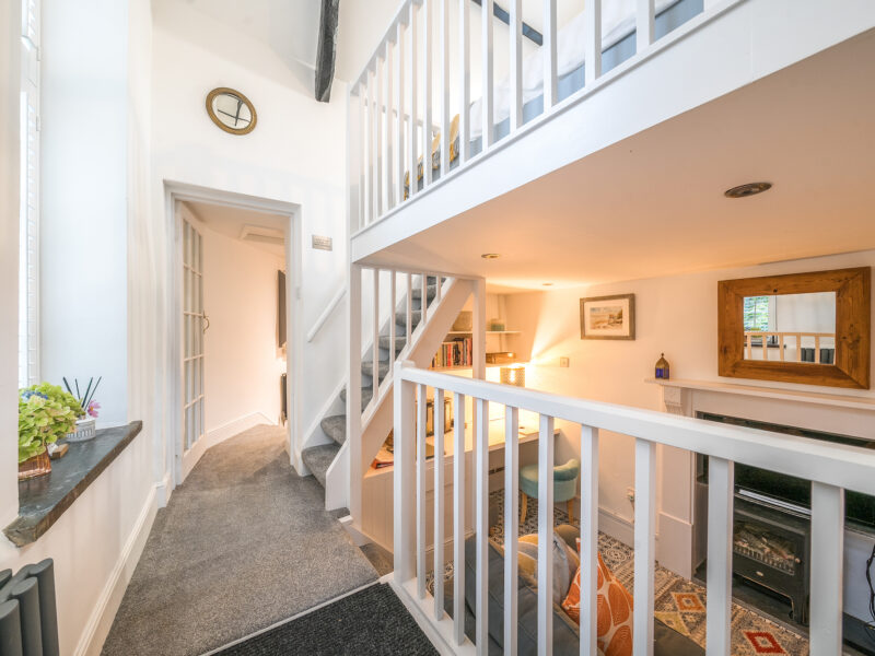 The Stables features a charming lounge and mezzanine bedroom.