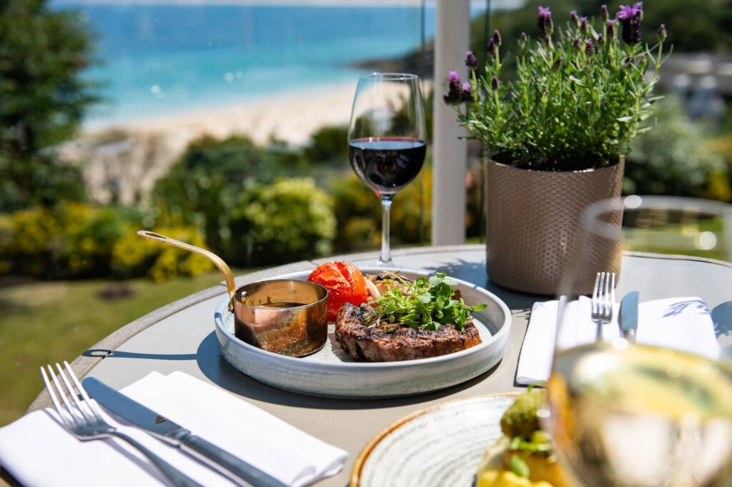 Fresh Cornish seafood dining with scenic coastal views in Cornwall.