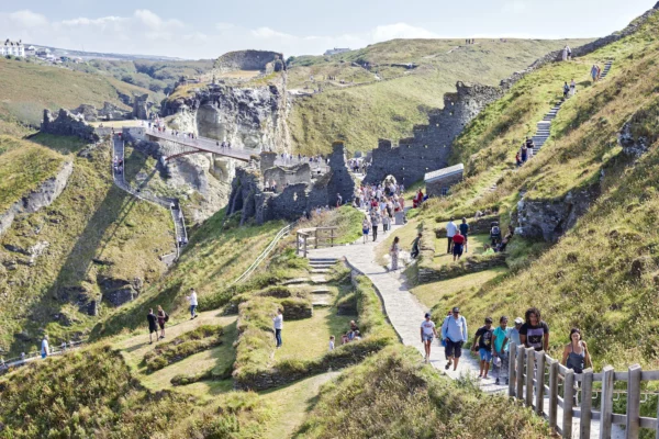 Tintagel Castle's new bridge, Island Courtyard for English Heritage