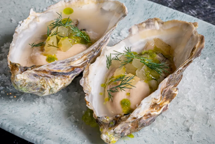 Porthilly oysters - cucumber and dill