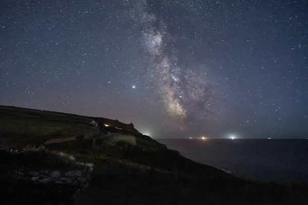 Milky Way over Carn Gloose from Cape Cornwall
